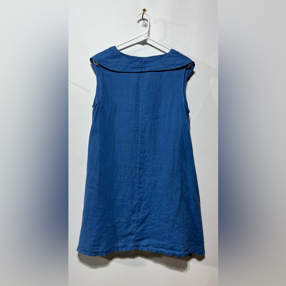 Match Point USA Blue Cowl Neck dress/Tunic 100% Linen Size Medium NWT - Picture 3 of 7